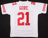 Frank Gore Signed San Francisco 49ers White Jersey (Beckett COA) 5xPro Bowl R.B