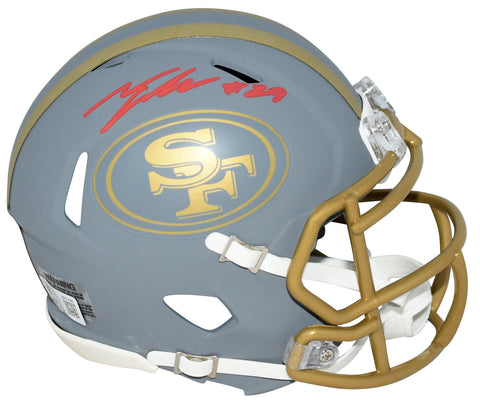 TALANOA HUFANGA AUTOGRAPHED SAN FRANCISCO 49ERS SLATE MINI HELMET BECKETT