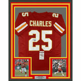 FRAMED Autographed/Signed JAMAAL CHARLES 33x42 Red Football Jersey JSA COA