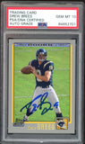 2001 Topps #328 Drew Brees RC Rookie Saints On Card PSA/DNA Auto GEM MINT 10