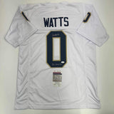 Autographed/Signed Xavier Watts "All-American" Notre Dame White Jersey JSA COA