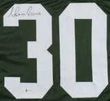 Ahman Green Signed Green Bay Packers Jersey (Beckett COA)1998 3rd Rd Pk Nebraska