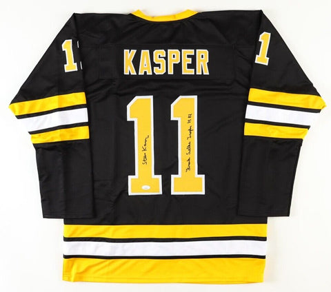 Steve Kasper Signed Boston Bruins Jersey Insc. Frank Selke Trophy 1982 (JSA COA)