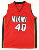 Udonis Haslem Signed Miami Heat Red Jersey (Beckett) 3xNBA Champion / Forward