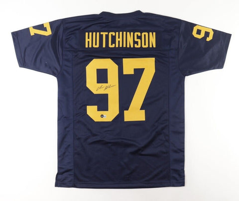 Chris Hutchinson Signed Michigan Wolverines Jersey Beckett/ All American Def End