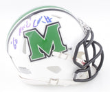 Charles Huff Signed Marshall Thundering Herd Mini Helmet "Go Herd" /Head Coach