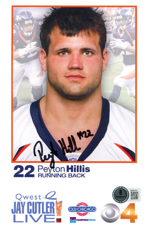 Peyton Hillis Signed Denver Broncos 8.5x6.5 Quest Ad Card Beckett 45096