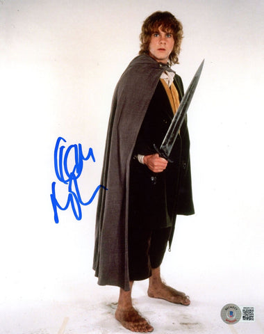 Dominic Monaghan Autographed/Signed Lord of The Rings 8x10 Photo Beckett 46748