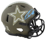 Cowboys CeeDee Lamb Signed Salute To Service Speed Mini Helmet Fanatics