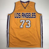 Autographed/Signed Dennis Rodman Los Angeles LA Yellow Jersey PSA/DNA COA