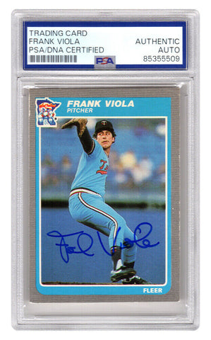 Frank Viola Signed Twins 1985 Fleer Baseball Trading Card #291 - (PSA/DNA)