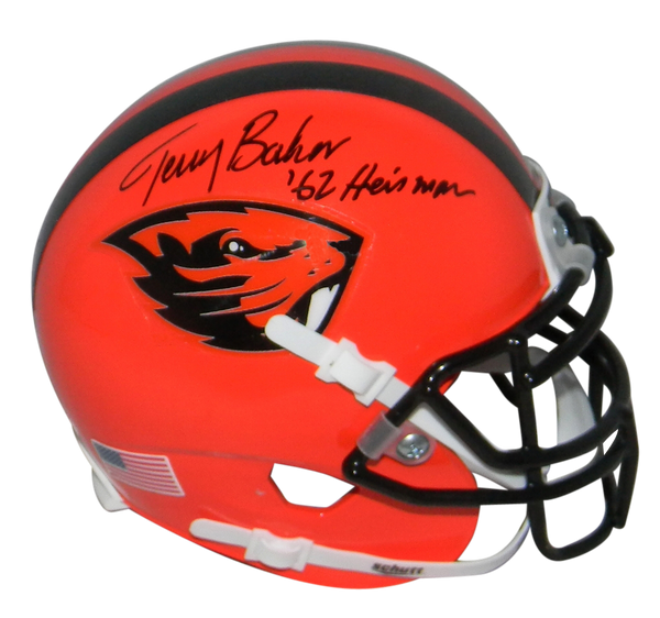 TERRY BAKER AUTOGRAPHED SIGNED OREGON STATE BEAVERS ORANGE MINI HELMET JSA