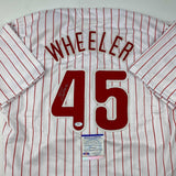 Autographed/Signed Zack Wheeler Philadelphia Pinstripe Jersey PSA/DNA COA