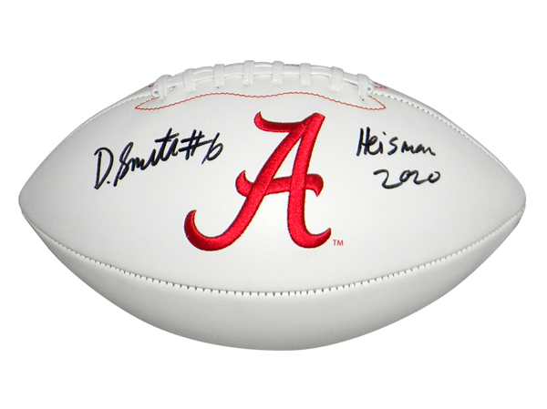 DEVONTA SMITH AUTOGRAPHED ALABAMA CRIMSON TIDE LOGO FOOTBALL W/ HEISMAN 2020