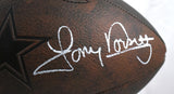 Tony Dorsett Signed Cowboys Distressed Logo Football - Beckett W Hologram *White