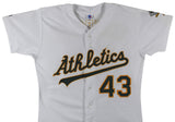 Athletics Dennis Eckersley Signed White Russell Athletic Jersey BAS #X71279