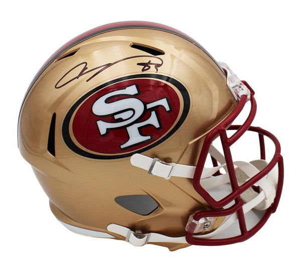 Vernon Davis Signed San Francisco 49ers Speed Full Size TB 1996-2008 NFL Helmet