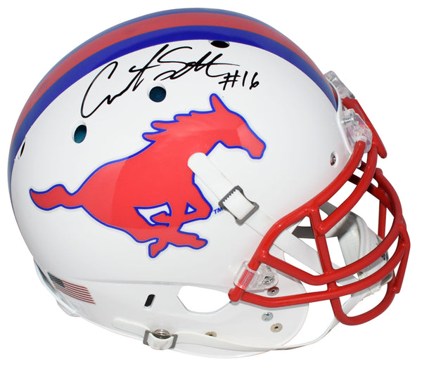 COURTLAND SUTTON SIGNED SMU MUSTANGS FULL SIZE AUTHENTIC HELMET JSA