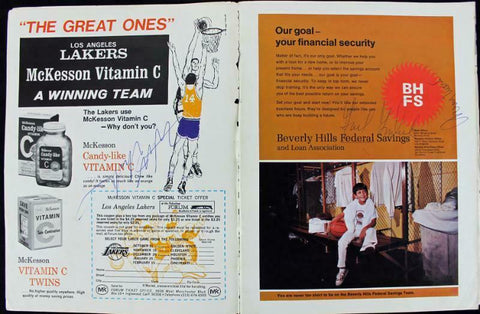 Lakers Wilt Chamberlain, Jerry West & Gail Goodrich Signed Program PSA #S11209