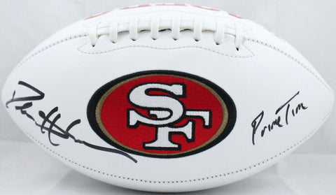 Deion Sanders Autographed SF 49ers Logo Football w/Primetime-Beckett W Hologram