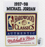 Bulls Michael Jordan Signed 97-98 White M&N HWC Authentic Jersey UDA #BAH83514