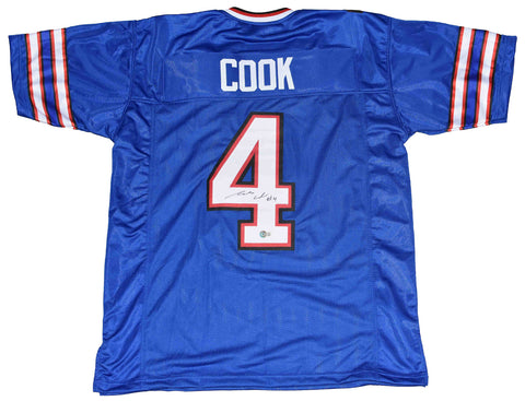 JAMES COOK SIGNED AUTOGRAPHED BUFFALO BILLS #4 BLUE JERSEY BECKETT