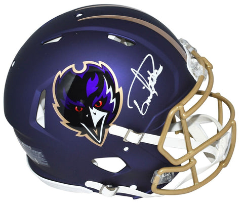 DERRICK HENRY SIGNED BALTIMORE RAVENS 2024 PURPLE AUTHENTIC SPEED HELMET BECKETT