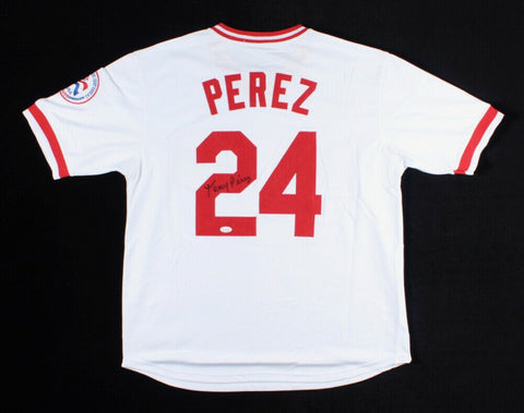 Tony Perez Signed Cincinnati Red Custom On Field Style Jersey (JSA COA) HOF 2000