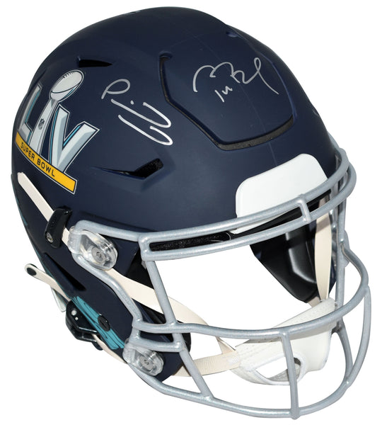 TOM BRADY & PATRICK MAHOMES SIGNED BUCS CHIEFS SUPER BOWL LV SPEEDFLEX HELMET