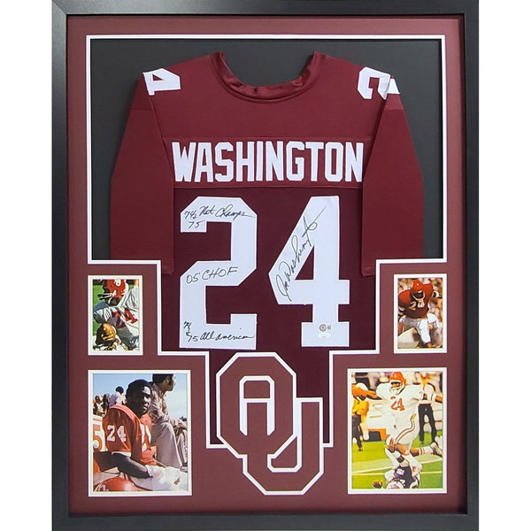 Joe Washington Oklahoma Autographed Signed Framed Sooners All America Jersey JSA