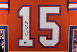 Tim Tebow Autographed/Signed College Style Orange Framed Jersey BAS 44608