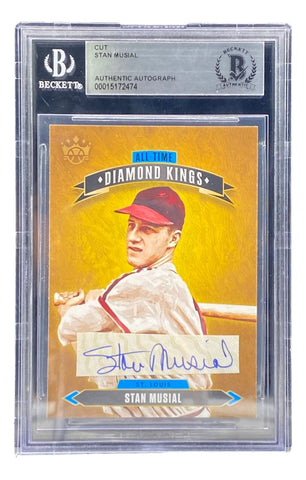 Stan Musial Signed Cardinals 2020 Panini Diamond Kings #ATDK-11 Slabbed Card BAS