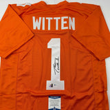 Autographed/Signed Jason Witten Tennessee Orange College Jersey Beckett BAS COA