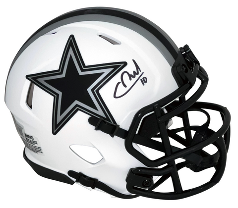 COOPER RUSH AUTOGRAPHED SIGNED DALLAS COWBOYS LUNAR SPEED MINI HELMET BECKETT