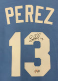 Salvador Perez Autographed Kansas City Royals Nike Baseball Jersey Beckett COA