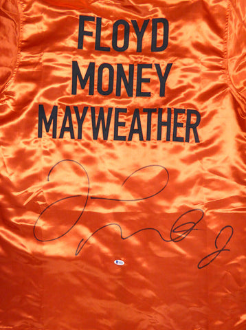 FLOYD MAYWEATHER JR. AUTHENTIC AUTOGRAPHED SIGNED RED BOXING ROBE BECKETT 121818