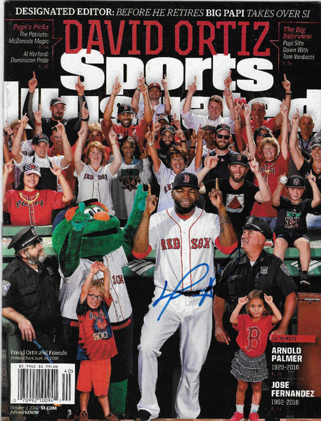 David Ortiz Signed Boston Red Sox Sports Illustrated 10/3/16 Beckett Blue