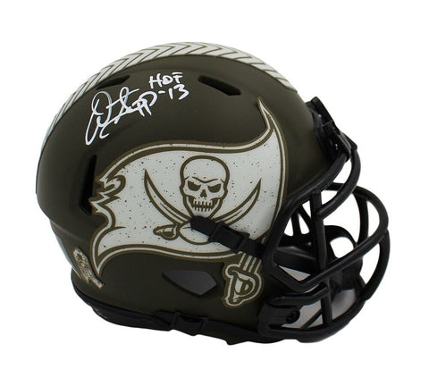 Warren Sapp Signed Tampa Bay Buccaneers Speed STS Mini Helmet with "HOF 13" Insc