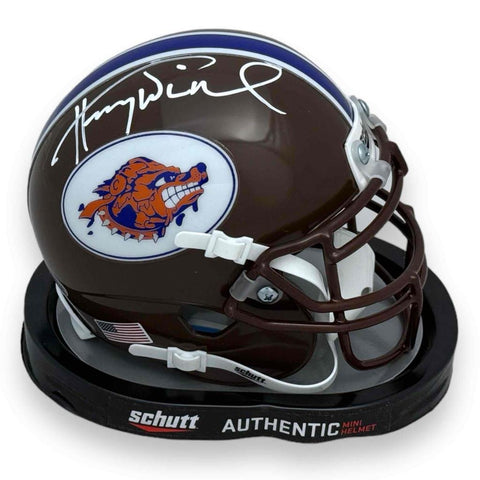 Waterboy Henry Winkler Autographed Mud Dogs Mini Helmet - Coach Klein - Beckett