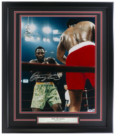 Joe Frazier Signed Framed 16x20 Boxing Photo PSA/DNA