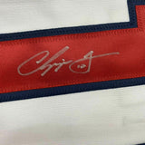 FRAMED Autographed/Signed CHIPPER JONES 33x42 Atlanta White Jersey JSA COA Auto