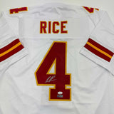 Autographed/Signed Rashee Rice Kansas City White Football Jersey JSA COA