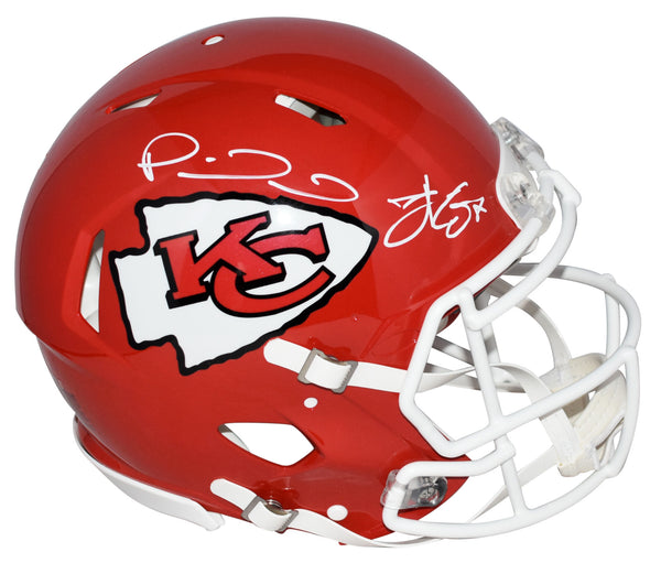 PATRICK MAHOMES & TRAVIS KELCE SIGNED KANSAS CITY CHIEFS AUTHENTIC SPEED HELMET