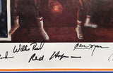 1973 NBA Champion Knicks Team Autographed Framed Litho 7 Sigs Beckett AC94183