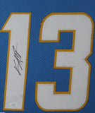 KEENAN ALLEN (Chargers light blue TOWER) Signed Autographed Framed Jersey JSA