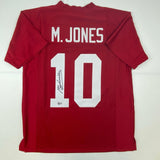 Autographed/Signed Mac Jones Alabama Red College Football Jersey Beckett BAS COA