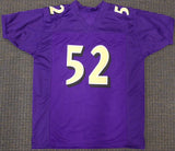 BALTIMORE RAVENS RAY LEWIS AUTOGRAPHED SIGNED PURPLE JERSEY JSA STOCK #193495