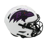 Jamal Lewis Signed Baltimore Ravens Speed Flex Authentic Lunar Helmet w- 2 Insc