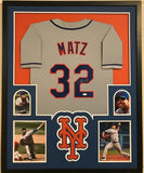 FRAMED STEVEN MATZ AUTOGRAPHED SIGNED N.Y. METS JERSEY JSA COA