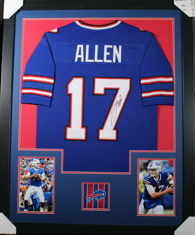 JOSH ALLEN (Bills blue TOWER) Signed Autographed Framed Jersey Beckett